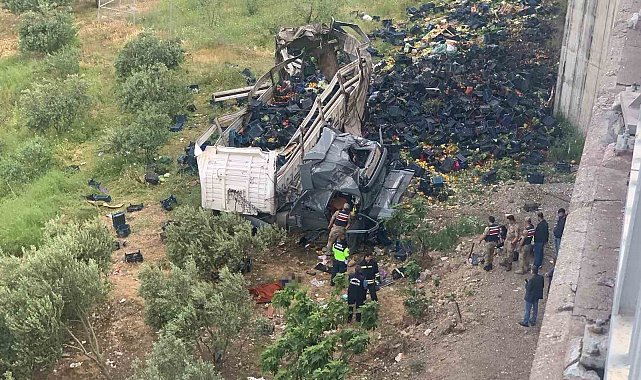 Otomobile çarpan sebze yüklü tır viyadükten aşağı uçtu: 3 ölü, 3 yaralı
