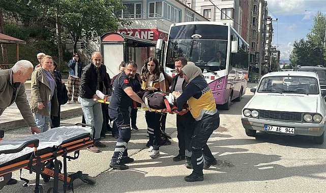 Otomobilin çarptığı kadın yaralandı