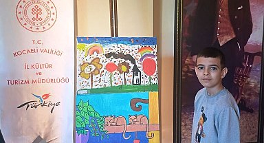 Özel sporcu Salih, resim sergisinde yeteneğini konuşturdu