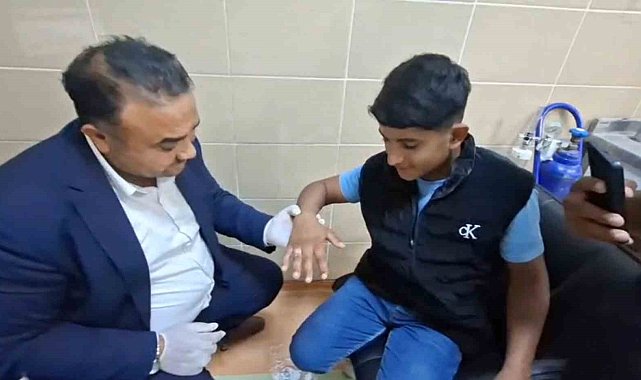 Parmağına yüzük sıkışan vatandaşın yardımına itfaiye amiri koştu