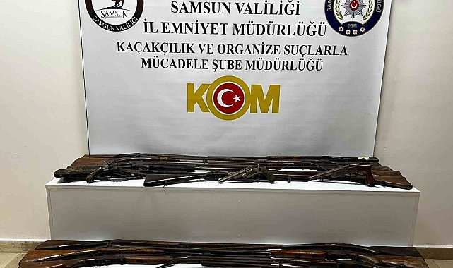 Samsun'da tarihi silah operasyonu: Osmanlı dönemine ait 24 silah ele geçirildi