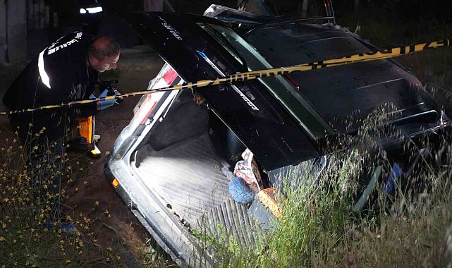 Şarampole devrilen araç hurdaya döndü: 1 ölü, 3 yaralı