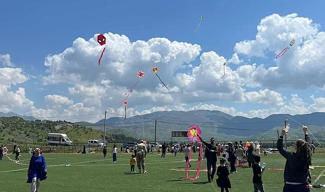Siirt'te öğrenciler uçurtma şenliğinde gökyüzünü renklendirdi