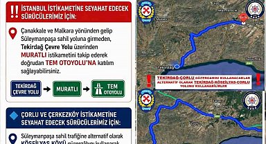 Tekirdağ Emniyet Müdürlüğü'nden bayram dönüşü trafik uyarısı