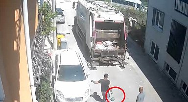 Temizlik işçilerinin topla eğlendiği anlar kamerada