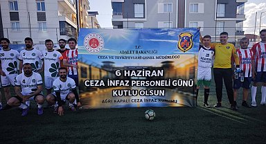 Ağrı'da kurumlararası turnuvada Cezaevi'nden anlamlı pankart