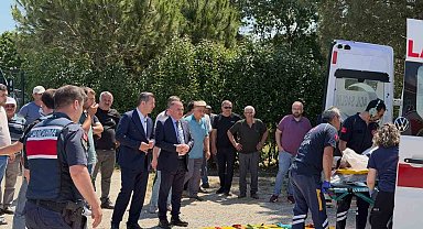 Alaçam'da traktör devrildi: Yaralı sürücü ambulans helikopterle sevk edildi