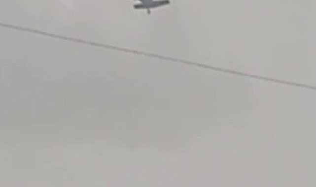 Askeri helikopter dolu ve yağmura yakalandı