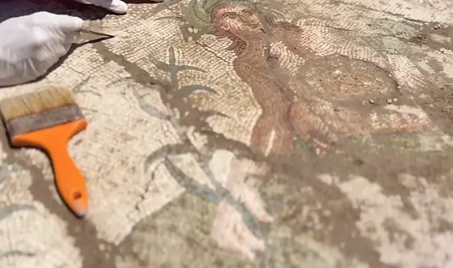 Aspendos'ta tarihi keşif... Eurymedon Nehri mozaiği gün yüzüne çıkarıldı