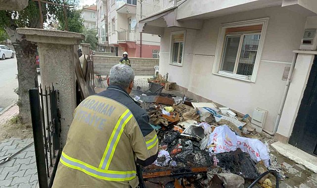 Bahçedeki atık eşyaların yanması paniğe yol açtı