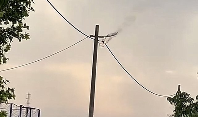 Bandırma'da elektrik hattında korku dolu anlar
