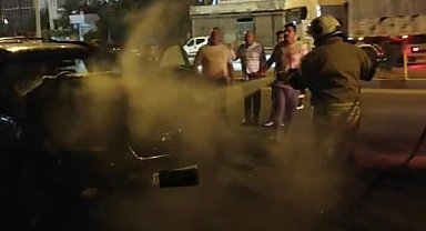 Belen'de otomobil yangını