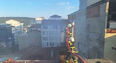 Bilecik'te restoranın bacasında korkutan yangın