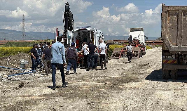 Çorum'da toprak altında kalan işçiyi arkadaşları kurtardı