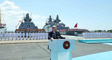Cumhurbaşkanı Erdoğan: "Askeri gemi inşa sanayimiz, 103 yıllık cumhuriyet tarihimizin en yoğun ve en verimli günlerini yaşıyor"