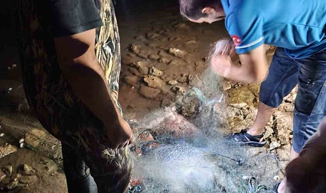 Didim'de sahipsiz balık ağlarına el konuldu