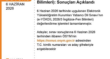 e-YÖKDİL 20263 sonuçları açıklandı