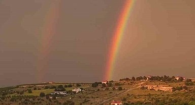 Elazığ'da gökkuşağı görsel şölen oluşturdu