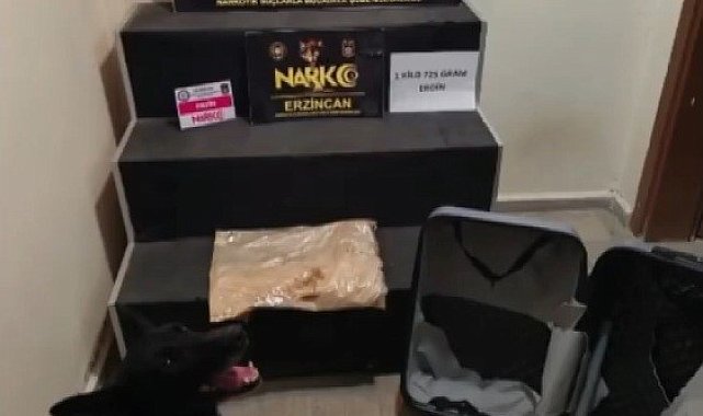Erzincan'da 1 kilo 725 gram eroin ele geçirildi, 1 şüpheli tutuklandı