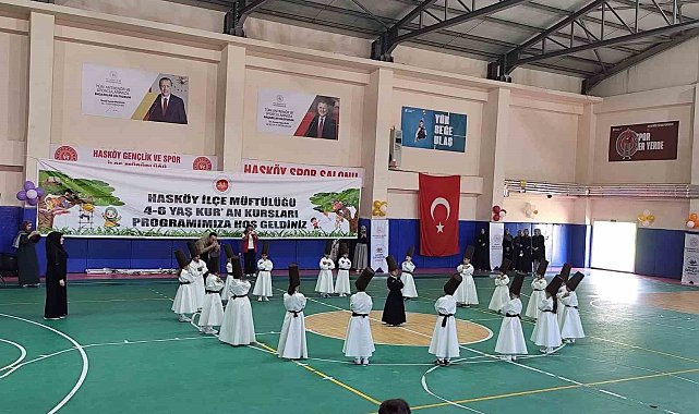 Hasköy'de 4-6 yaş Kur'an Kursu öğrencileri mezuniyet heyecanı yaşadı