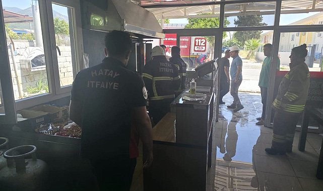Hassa'da dönercide korkutan yangın