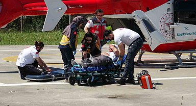 Kalp krizinde zamana karşı yarış: Hasta, ambulans helikopterle Samsun'a sevk edildi