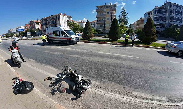 Karaman'da otomobille elektrikli bisiklet çarpıştı: 1 yaralı