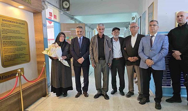Karne gününde anlamlı açılış: Şehit Adem Cankurtaran'ın hatıraları isminin verildiği okulda sergilenecek