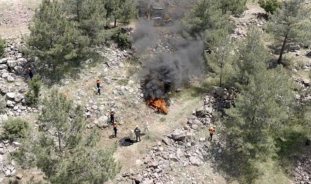 Kilis'te orman yangını müdahale tatbikatı yapıldı