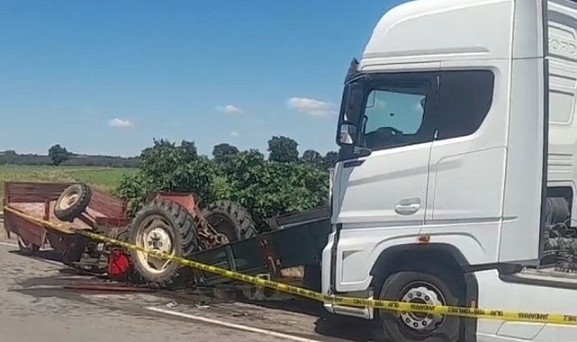 Kırklareli'nde tırın çarptığı traktörün sürücüsü hayatını kaybetti