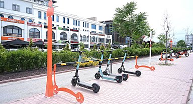 Konya'da e-skuter park noktaları yaygınlaşıyor