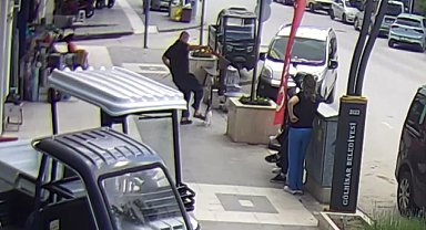 Köpeğine saldıran kediye tekme attı, o anlar kameraya yansıdı