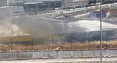 Kütahya 30 Ağustos OSB'de çömlek fabrikasında yangın paniği