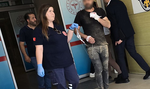 Makineye kaptırdığı parmağı koptu