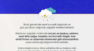 Niğde Valiliği'nden kuvvetli yağış uyarısı