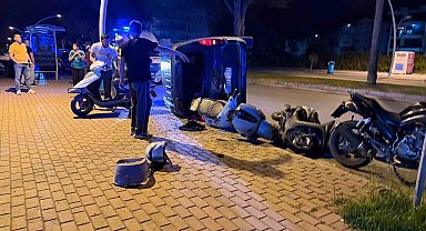 Otomobil takla attı, ortalık savaş alanına döndü