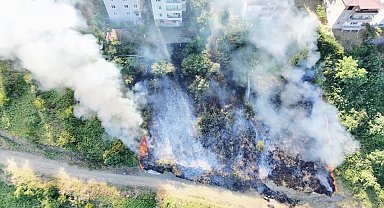 Samsun'da korkutan anız yangını