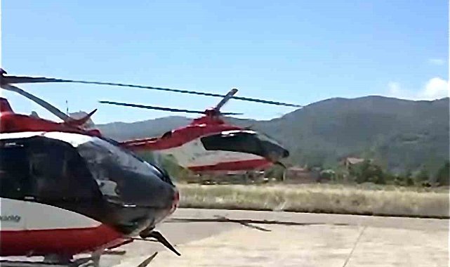 Samsun'un ambulans helikopterinden sınırları aşan nakil