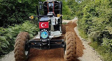 Sinop kırsalında yol çalışmaları