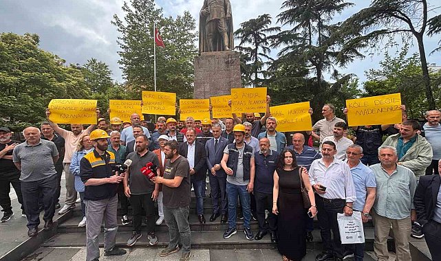 Trabzon'da madencilerin maaş protestosu