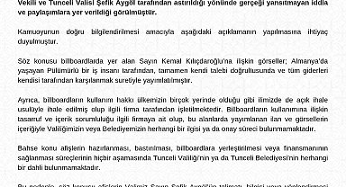 Tunceli Valiliğinden afiş açıklaması