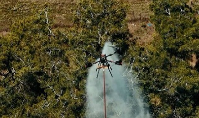 Yangında ilk kez kullanılan yenilikçi dron sistemi başarıyla test edildi