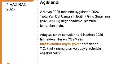 YDUS sonuçları açıklandı