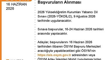 YÖKDİL başvuruları başladı