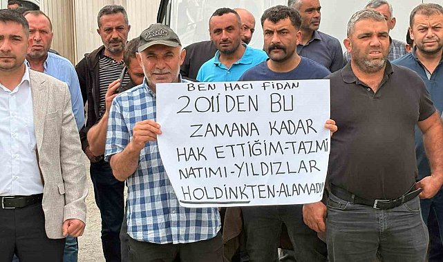 Yozgat'ta 4 aydır maaşlarını alamadıklarını ileri süren maden işçileri işvereni protesto etti