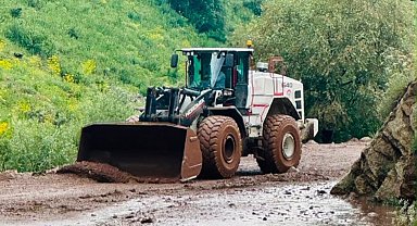 Yüksekova'da heyelan: Mezra yolu ulaşıma kapandı