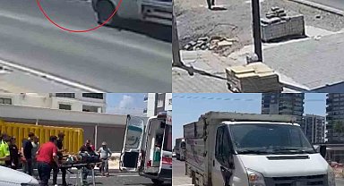 16 yaşındaki sürücünün kullandığı kamyonet yayaya çaptı: Kaza anı kamerada