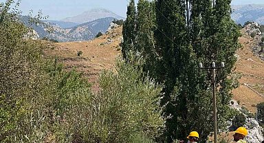 Alanya'da otluk alanda çıkan yangın büyümeden söndürüldü