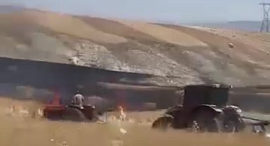 Ankara'da ekili arazide yangın