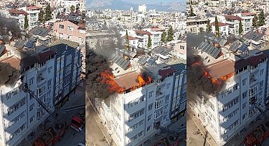 Antalya'da 5 katlı binanın terasındaki yangında can pazarı